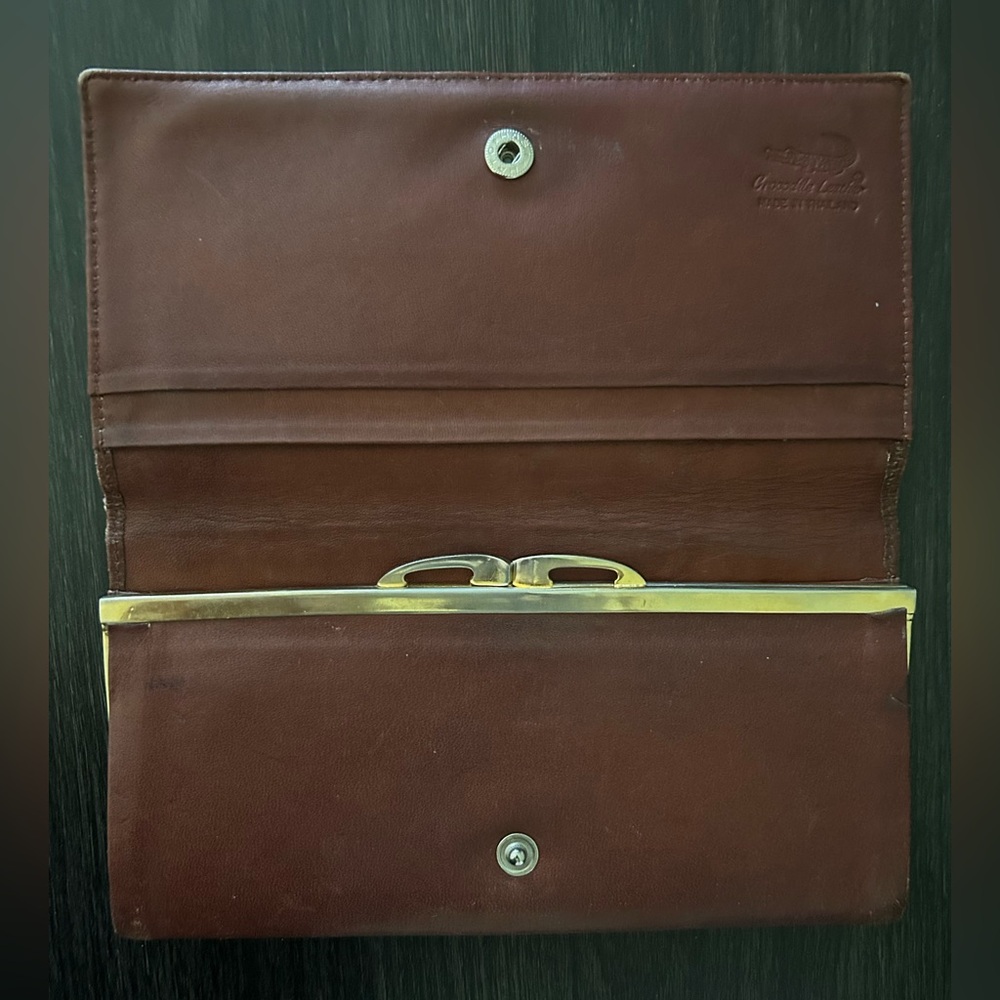 Real Crocodile Leather Clutch 7.5x4” Made in Thailand - Picture 2 of 5
